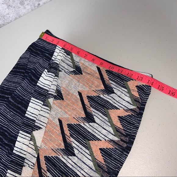 𝅺anthropologie Maeve Plata Chevron Knit Faux Wrap Skirt - Picture 10 of 10